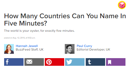 Buzzfeed Quiz How Many Countries Can You Name in Five Minutes
