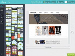 web wireframe screenshot of canva