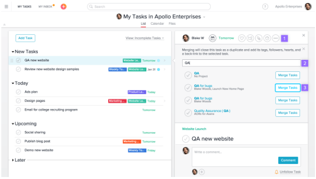 my tasks in asana