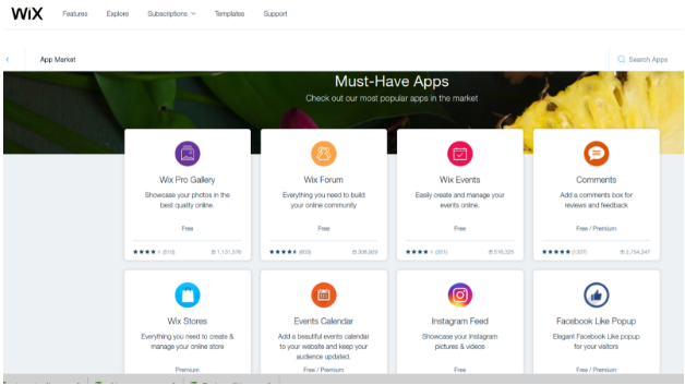 wixsite app store