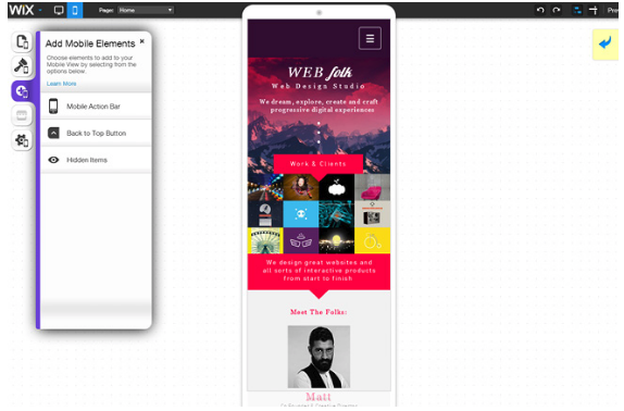 wix mobile editor