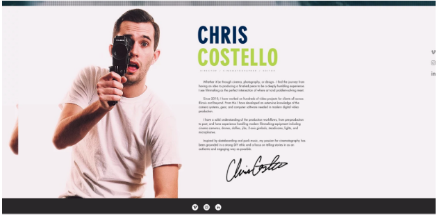 chris costello homepage screenshot