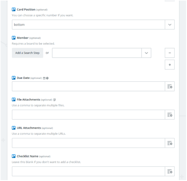 Additional Trello steps in Zapier
