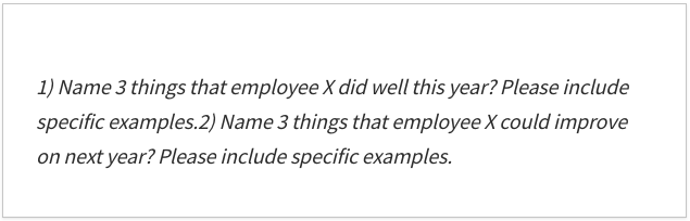 open-ended employee evaluation form