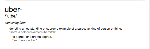 uber dictionary entry