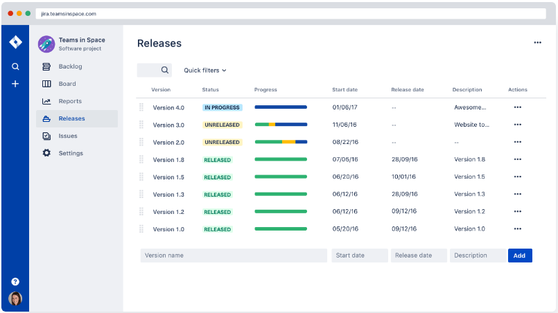 jira releases