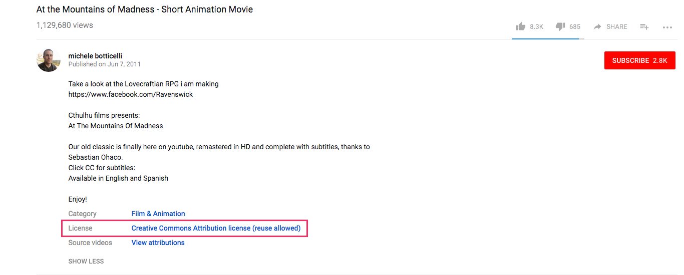 Creative Commons licensed video on YouTube.