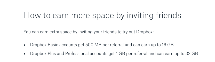 Dropbox referrals