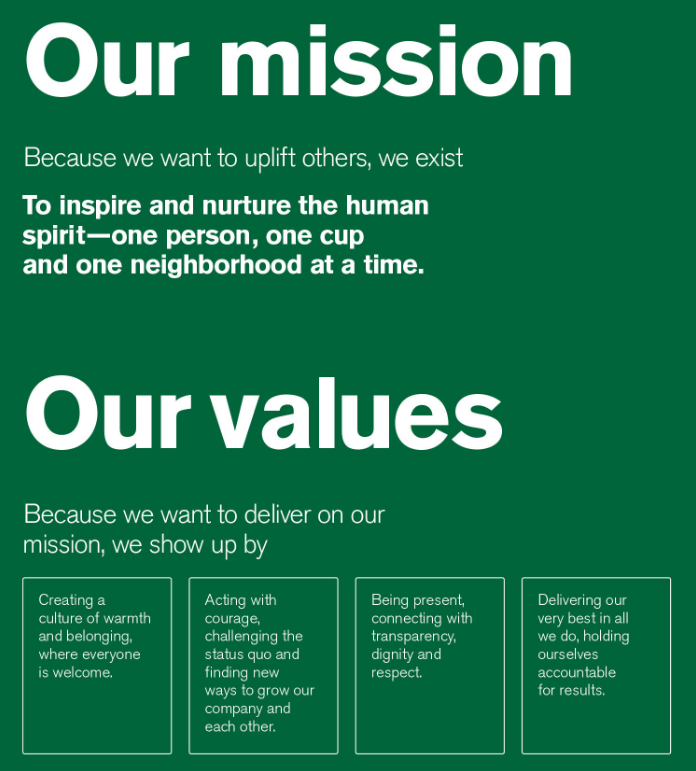 Starbucks Mission Statement