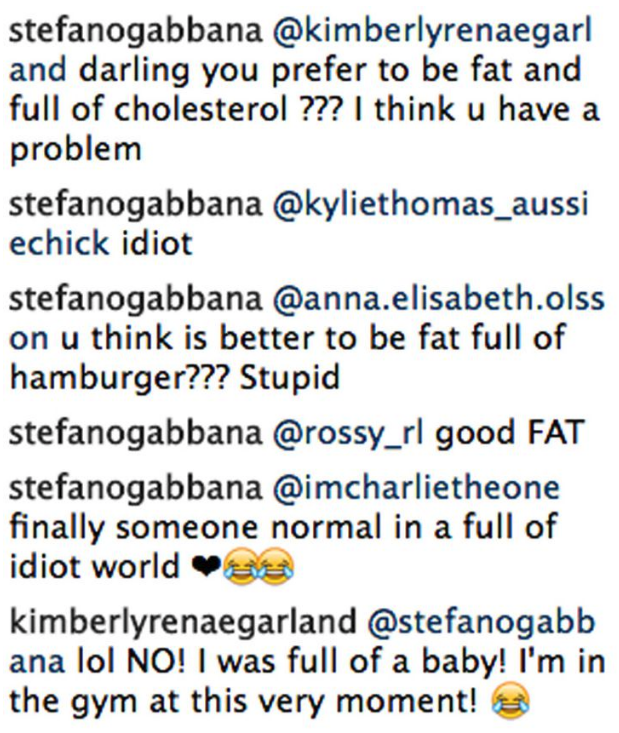 Stefano Gabbana Instagram Outburst