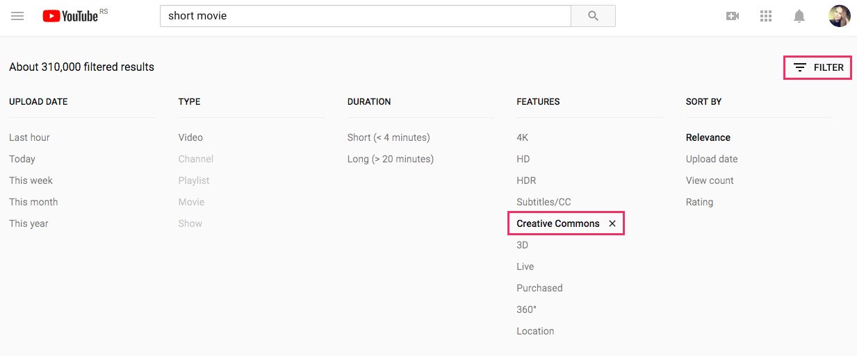 Creative Commons search query.