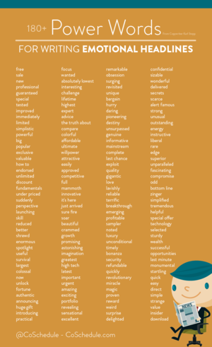 Emotional Word Examples