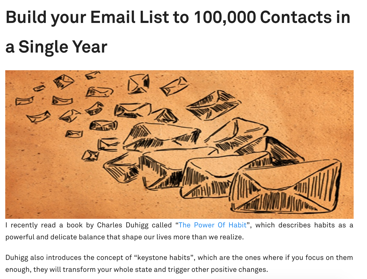 Build your Email List to 100 000 Contacts in a Single Year Blog Post