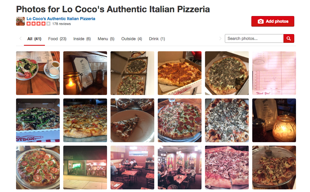 Yelp business profile