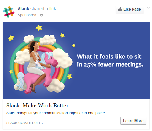 Slack Facebook ad
