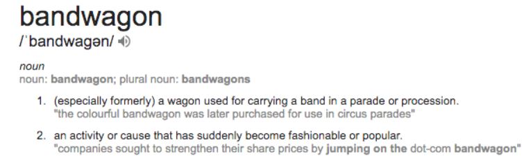 bandwagon effect dictionary entry