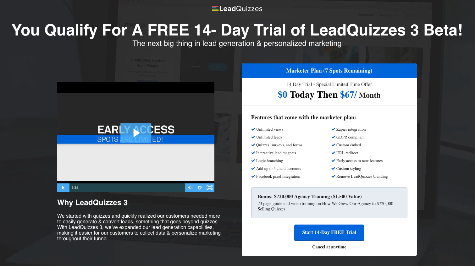 LeadQuizzes free trial