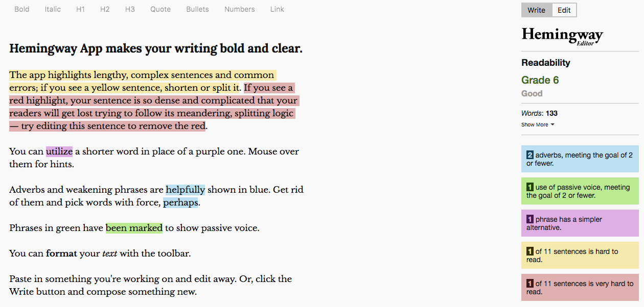 Writing Apps - Hemingway