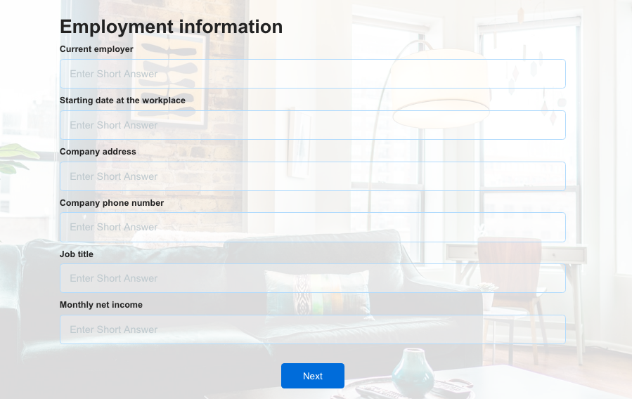 rental application form employment info