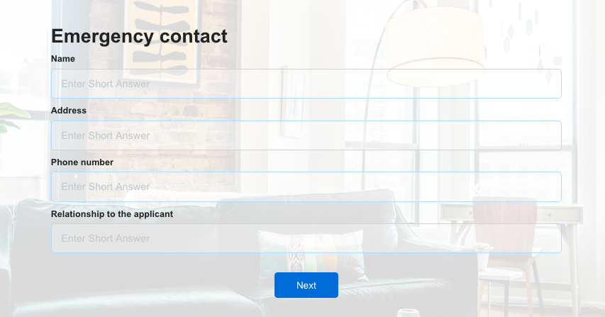 rental application form emergency contact