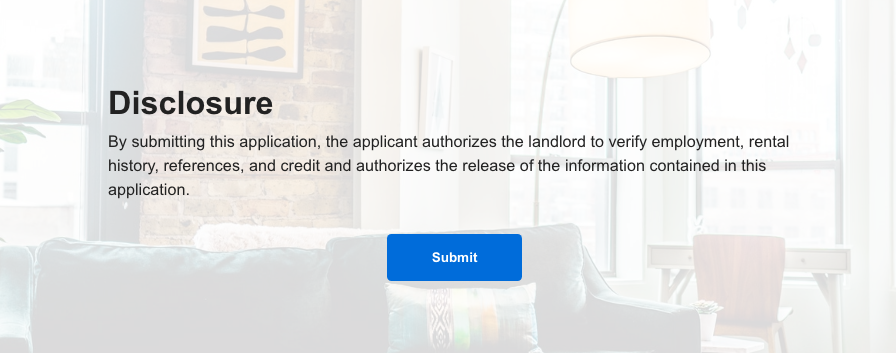 rental application form disclosure