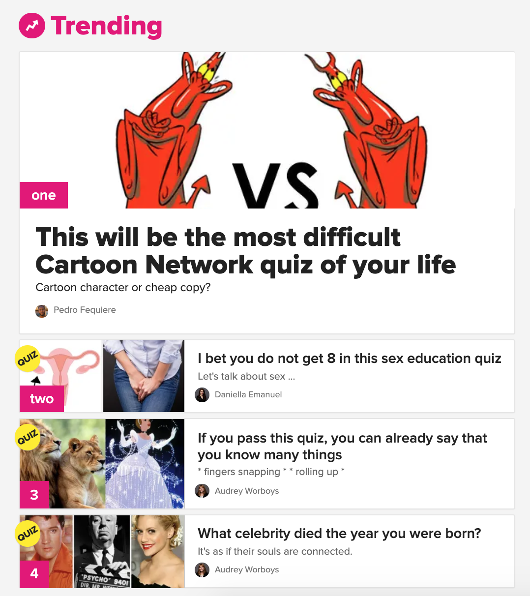 Buzzfeed Quizzes