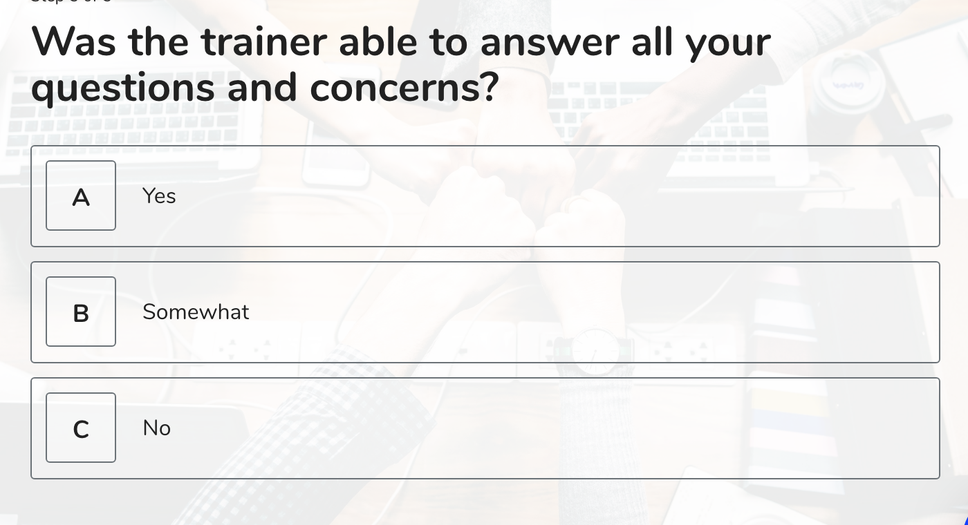 training survey questions 3
