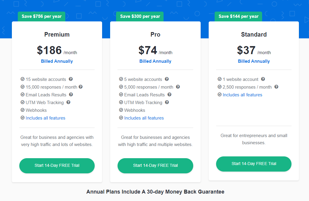 LeadQuizzes pricing