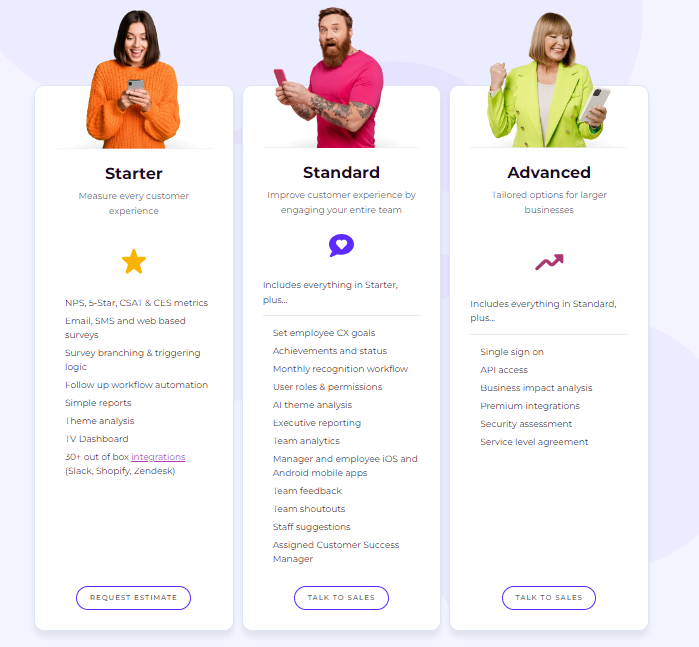 AskNicely pricing tiers