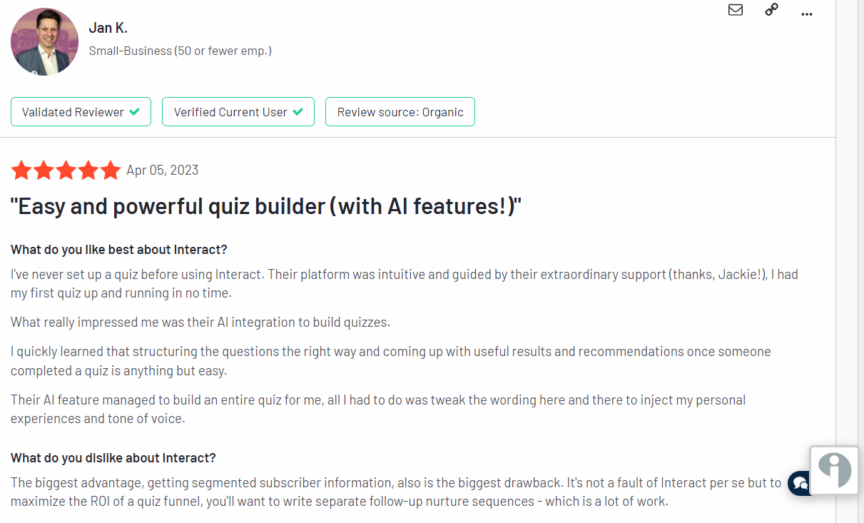 TryInteract customer opinion