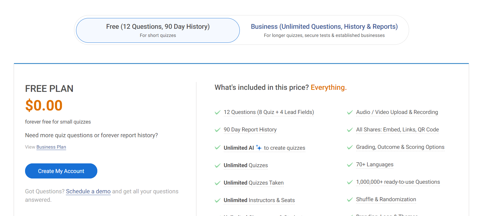ProProfs pricing