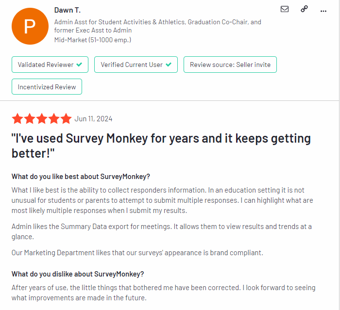 SurveyMonkey customer opinion