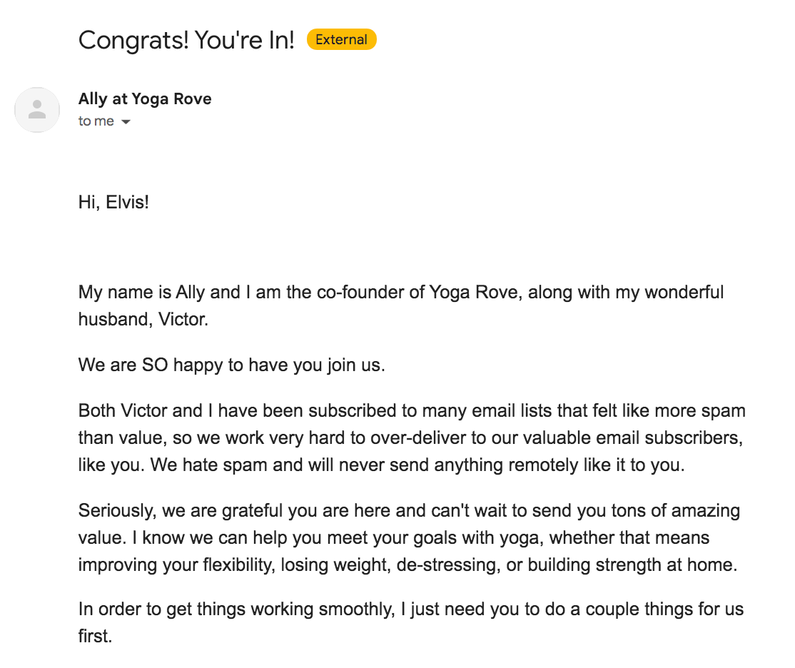 Automated Email Welcome Sequence.