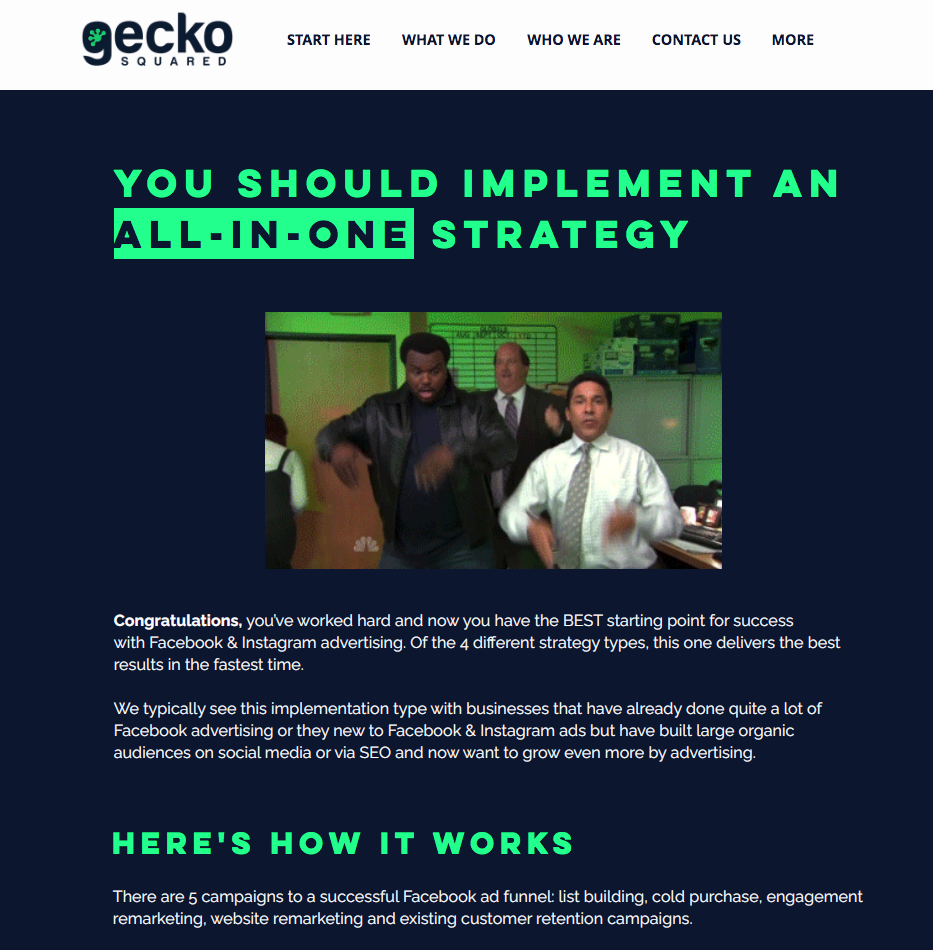 URL Redirect To Results Landing Page.