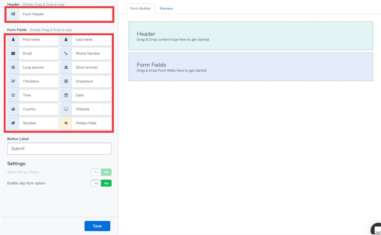 Customize form fields