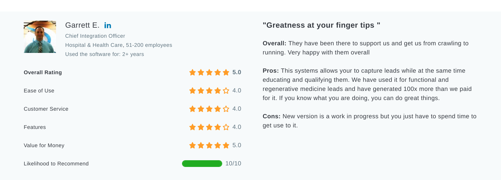 LeadQuizzes customer opinion