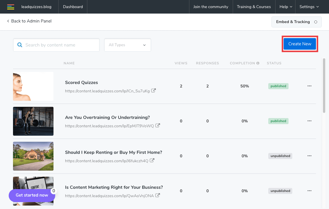 Manually design your quiz with LeadQuizzes