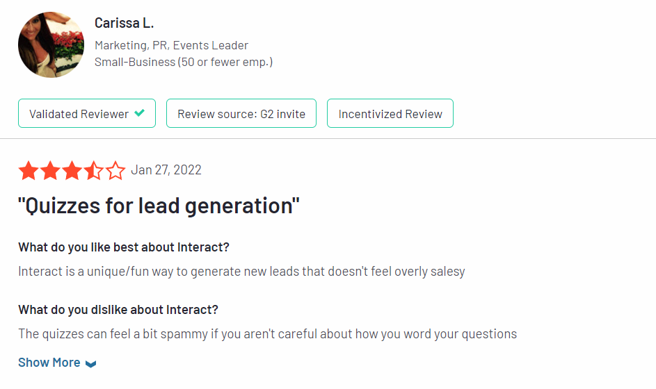 Tryinteract customer opinion