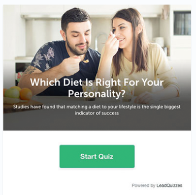 Diet quiz made with LeadQuizzes