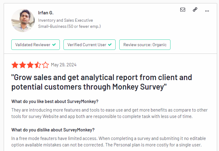 SurveyMonkey customer opinion