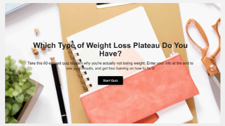 Weight loss quiz made with LeadQuizzes