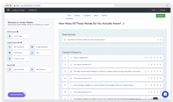 one of the best involve.me alternatives - LeadQuizzes