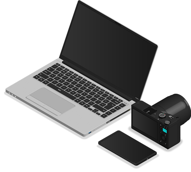 vecteezy 3d isometric camera phone and laptop 21952306 1