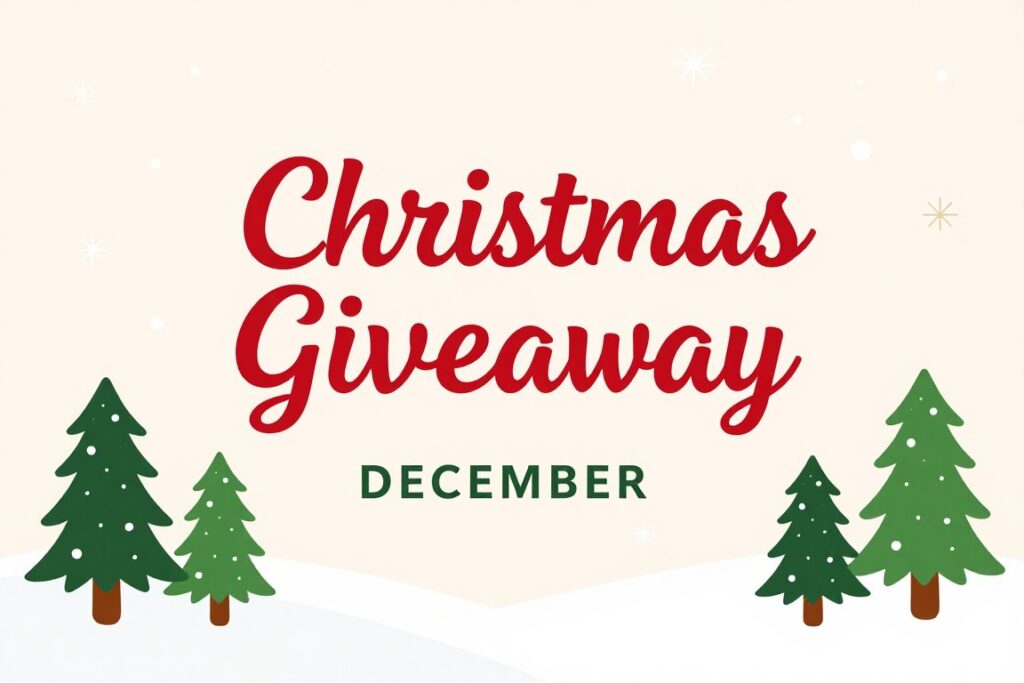 Christmas holiday giveaway template with festive design