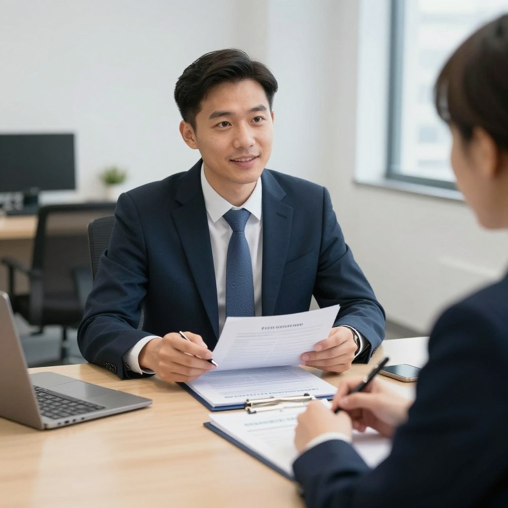 Financial advisor reviewing client request details