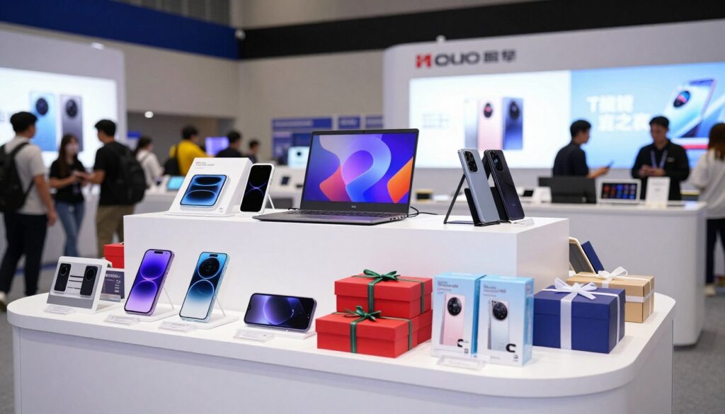 Prize display at event giveaway booth