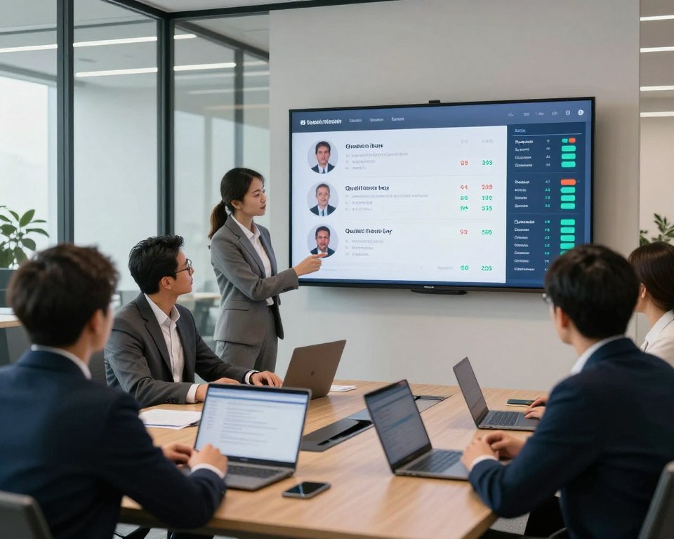 SaaS sales team reviewing qualified strategy call applications on shared dashboard