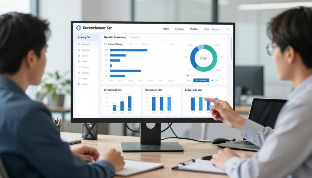 Sales team reviewing qualified leads from service fit assessment dashboard