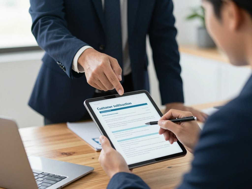 Service professional conducting customer satisfaction follow-up