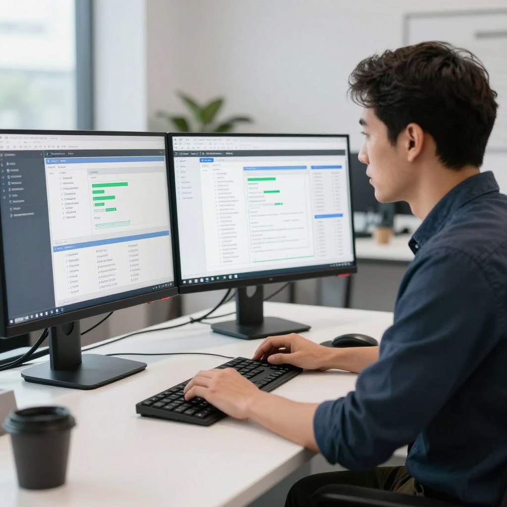 Software consultant working on project requirements